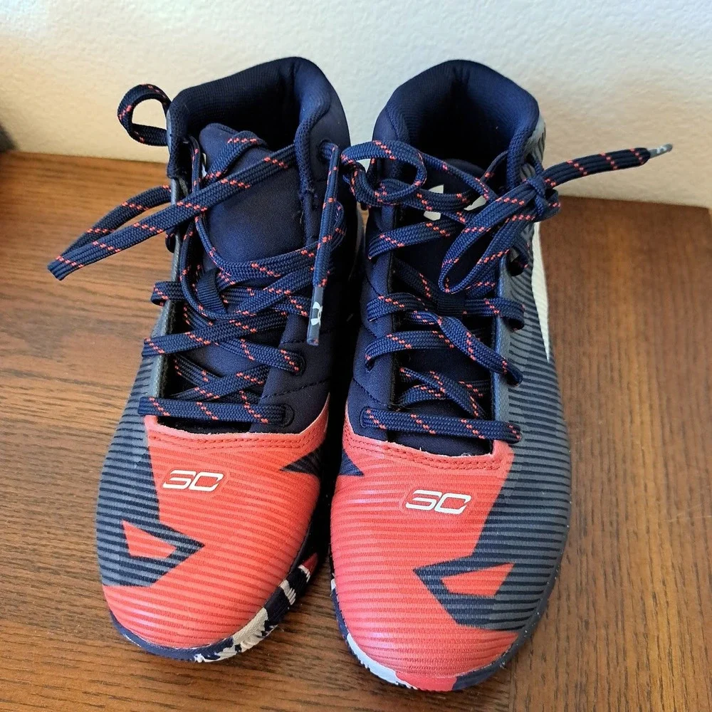 Under Armour Curry SC 3Zero Kids Basketball Shoes USA Red White Blue 1276333-411